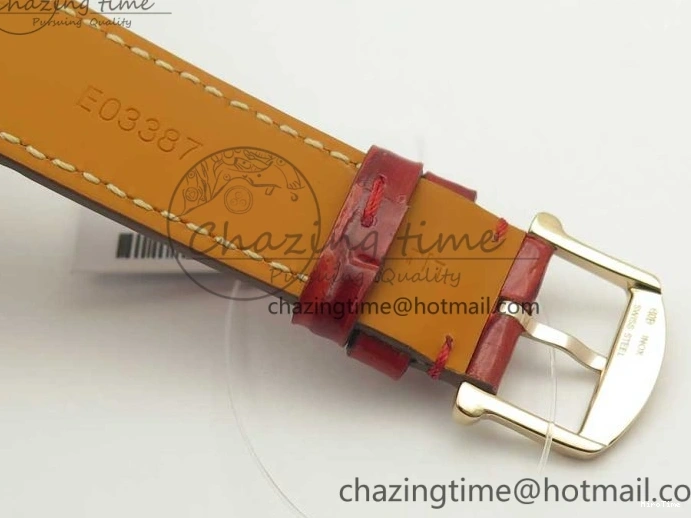 MIROTIME 0319 Portofino IW458101 RG MK 1:1 Best Edition Silver Dial On Red Leather Strap MIYOTA FashionForward 7162